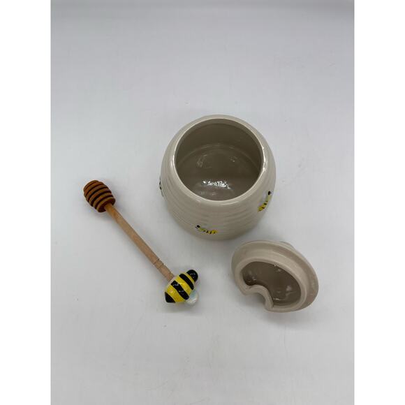 Honey Bee Hive Honey Jar Keeper with Dipper by Home Essentials - Picture 4 of 7